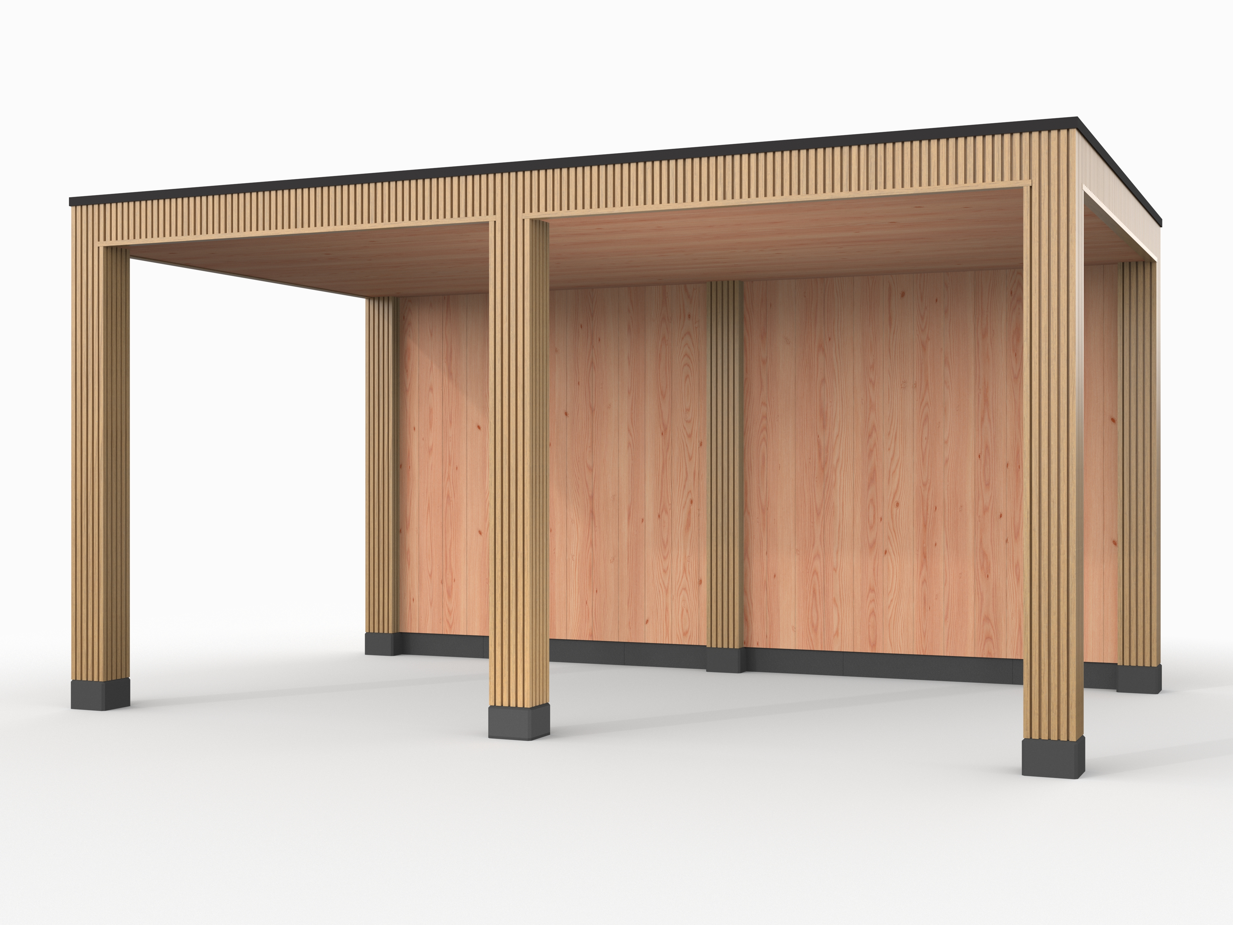 Douglas overkapping, 500 x 300, met achterwand, Westwood Rhombus Red Cedar - Afbeelding 1